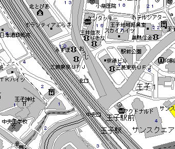 王子駅周辺(©MapFan Web)