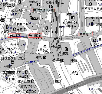 渋谷駅周辺(©MapFan Web)